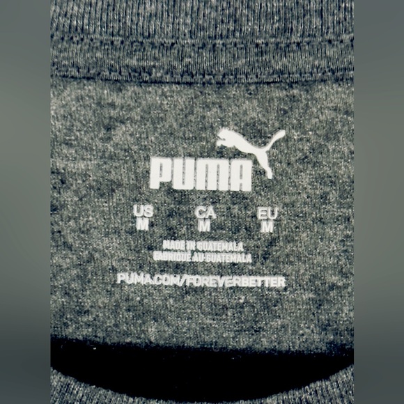 Puma - Men’s Crew Neck Heather Black Shirt Sleeve Cotton Mix T-Shirt Medium NWT - Picture 3 of 6